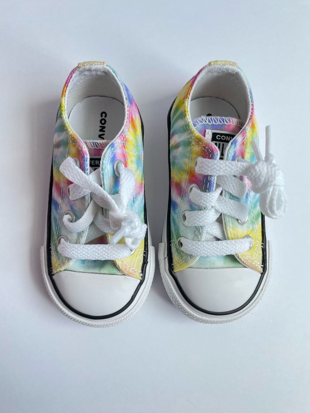 Converse Kids' Rainbow Tie-Dye Low Top Sneakers - White Laces
